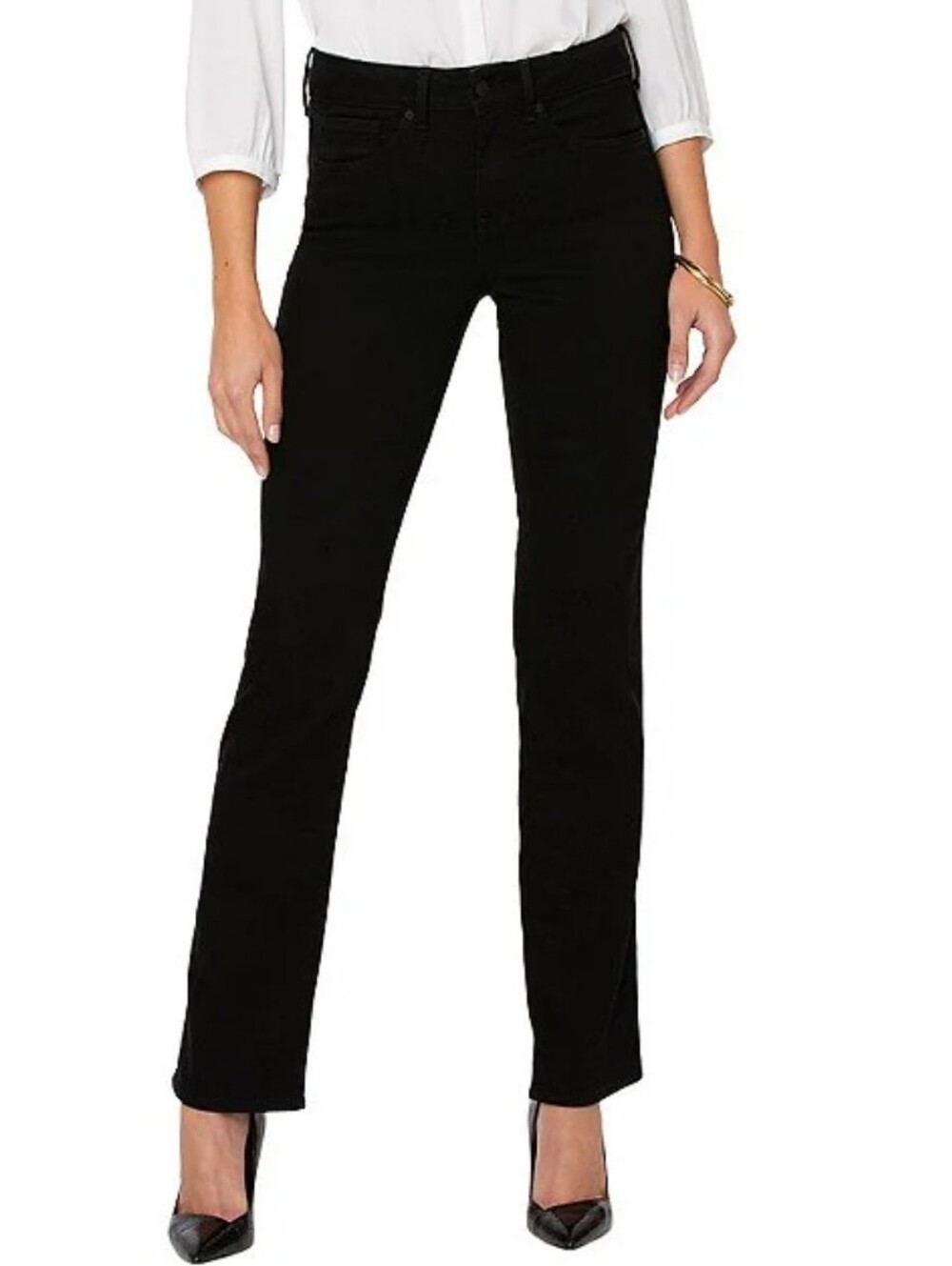 NYDJ Marilyn Black Straight-Leg Women's Jeans